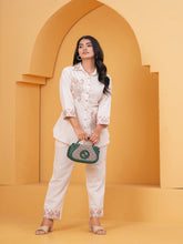 Maluka Off White Floral Embroidered Co-ords Set