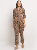 Maluka Women Brown Floral Printed Co-ord Set