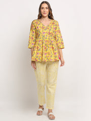 Maluka Women Yellow Floral Printed Co-Ord Set