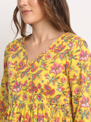 Maluka Women Yellow Floral Printed Co-Ord Set
