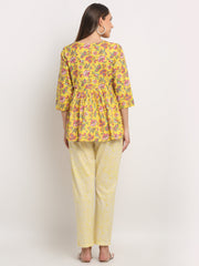 Maluka Women Yellow Floral Printed Co-Ord Set