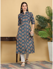 Maluka Women Cotton Kantha Printed Kurta