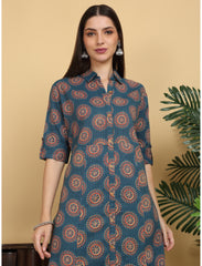 Maluka Women Cotton Kantha Printed Kurta