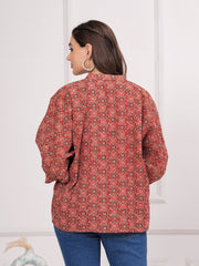 Maluka Women Cotton Katha Printed Top