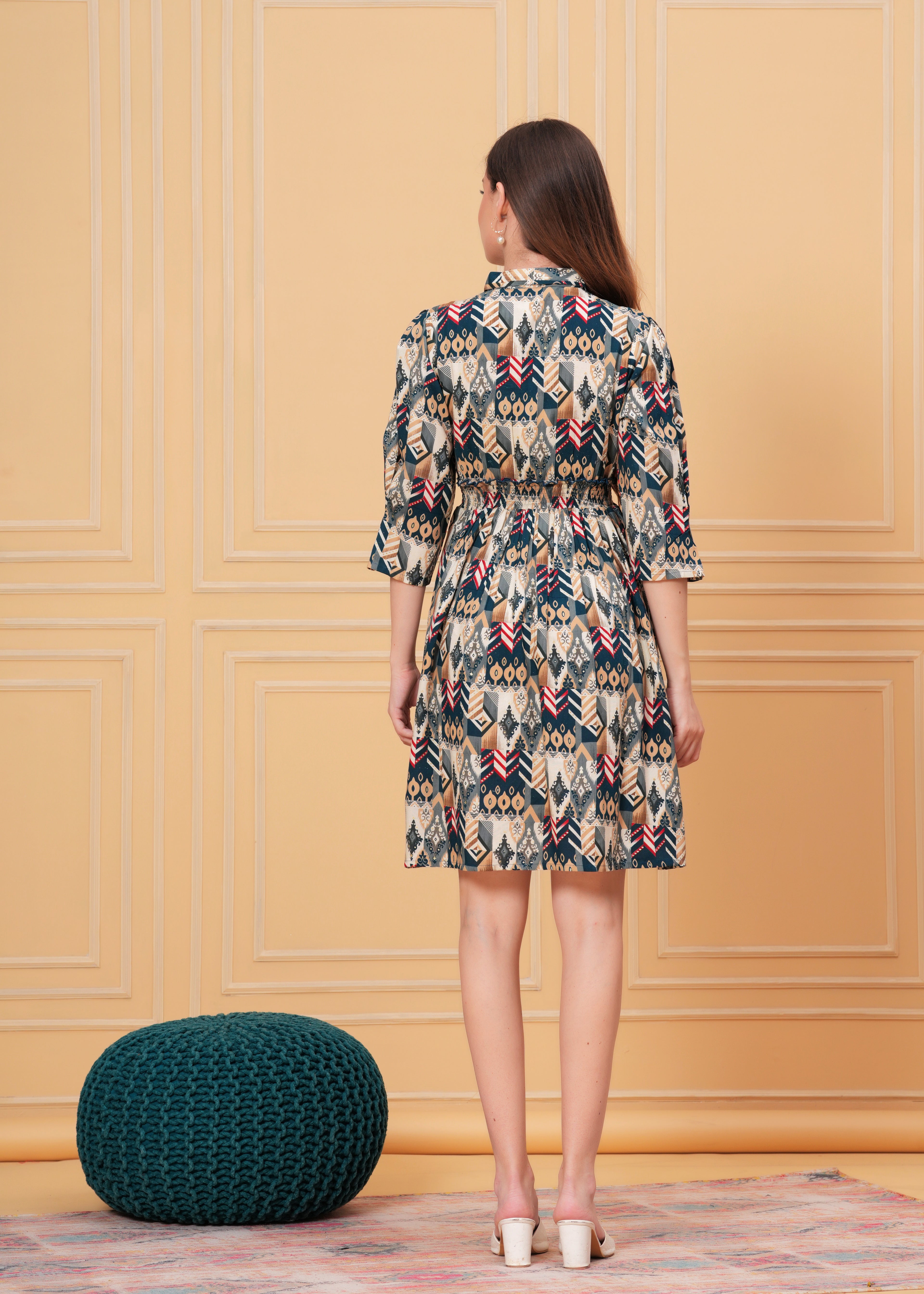 Maluka Women Rayon Foil Zig-zag Printed Women Tunic