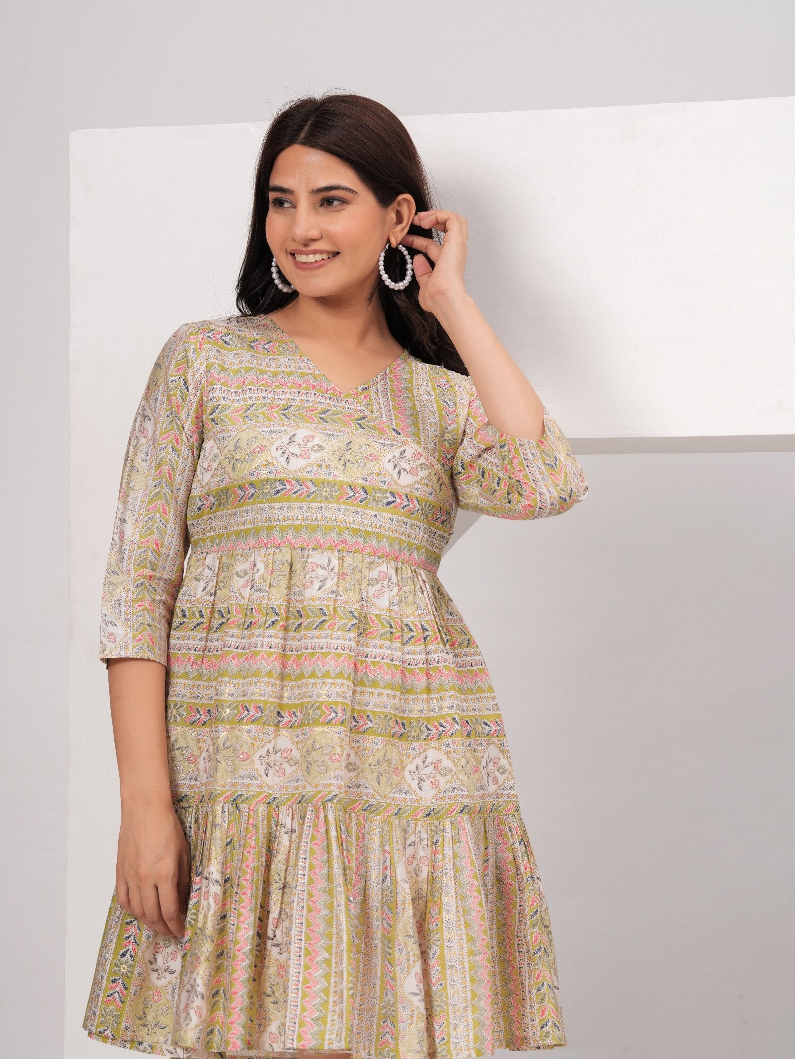 Maluka Women Cotton Foil Printed Tunic