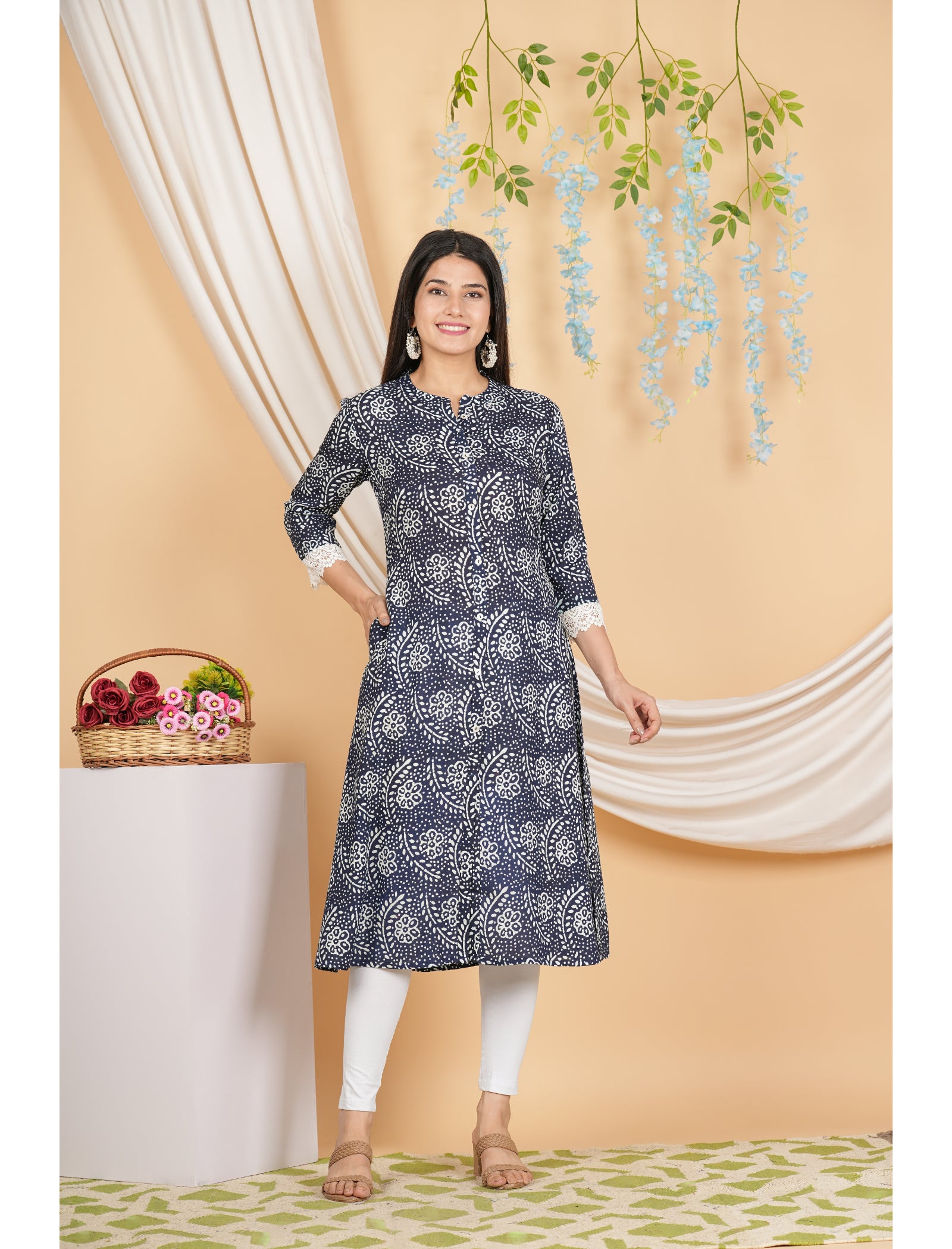 Maluka Women Rayon Printed A-Line Kurta