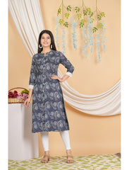 Maluka Women Rayon Printed A-Line Kurta