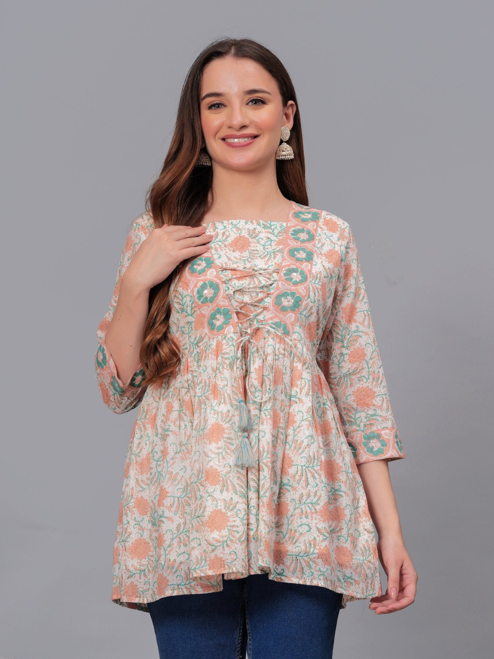 Maluka Women Cotton Floral Printed Top