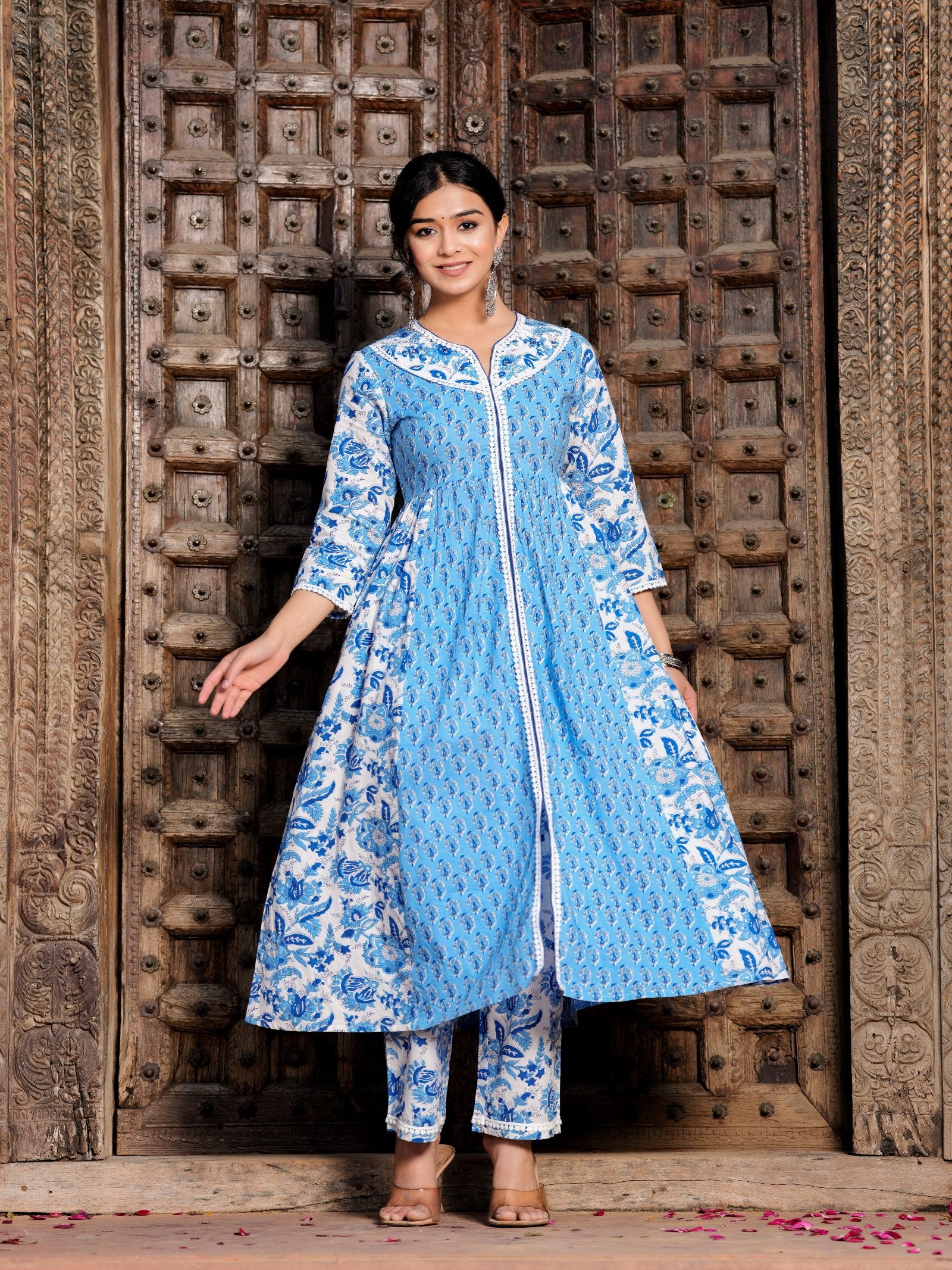 Women Cotton Floral Print Kurta Set