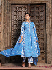 Women Cotton Floral Print Kurta Set