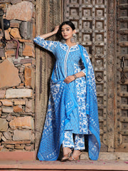 Women Cotton Floral Print Kurta Set