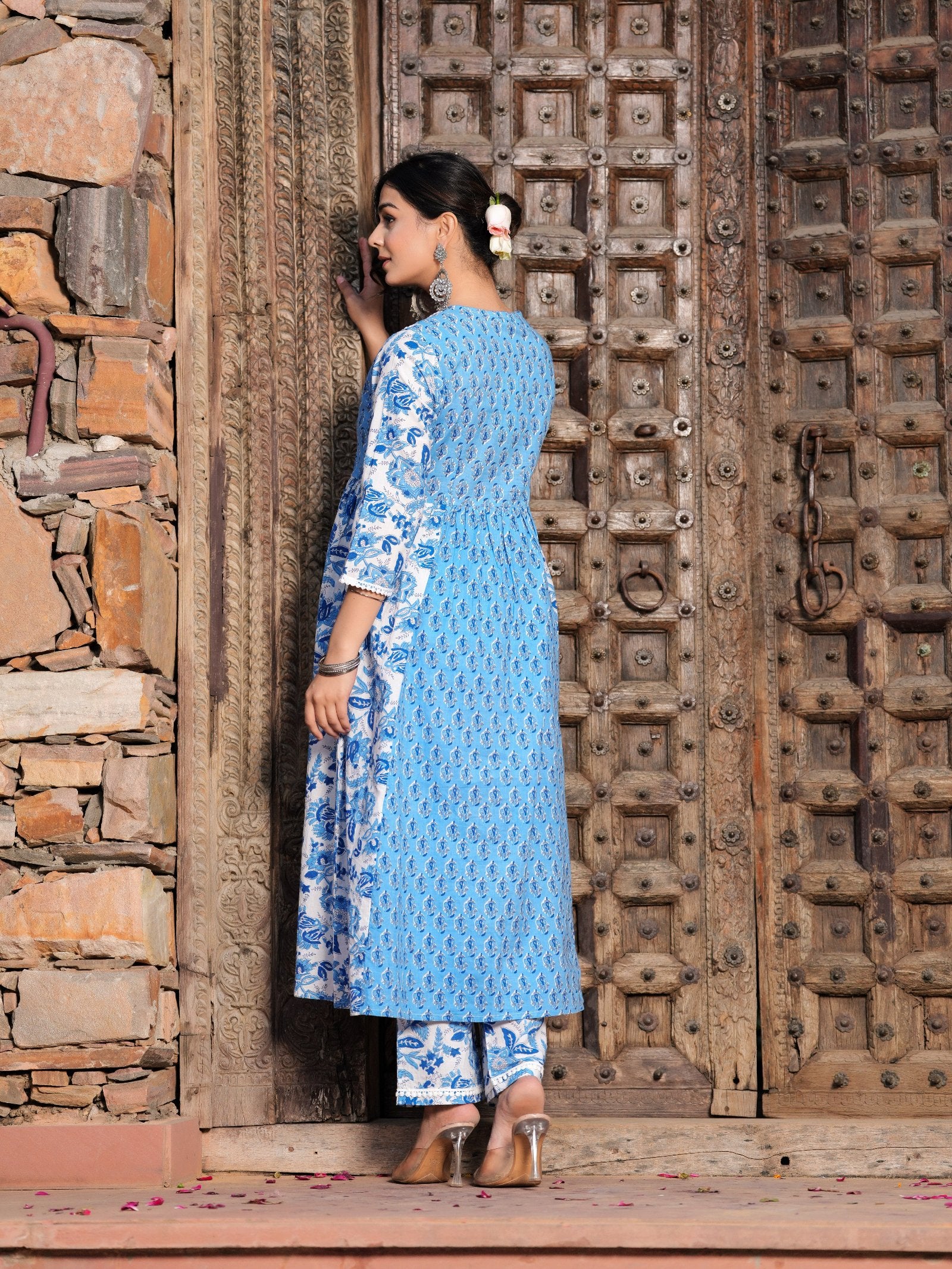 Women Cotton Floral Print Kurta Set