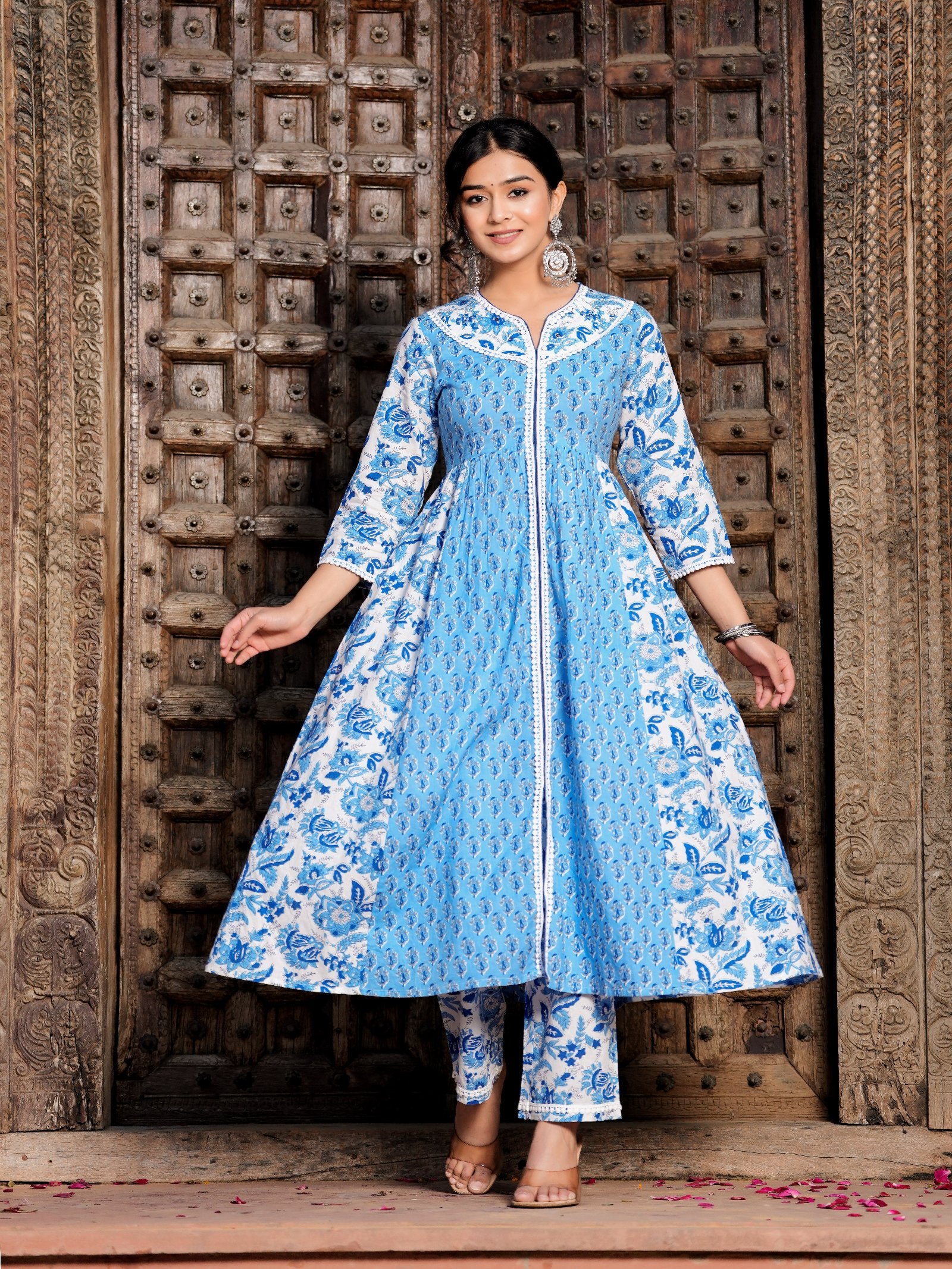 Women Cotton Floral Print Kurta Set