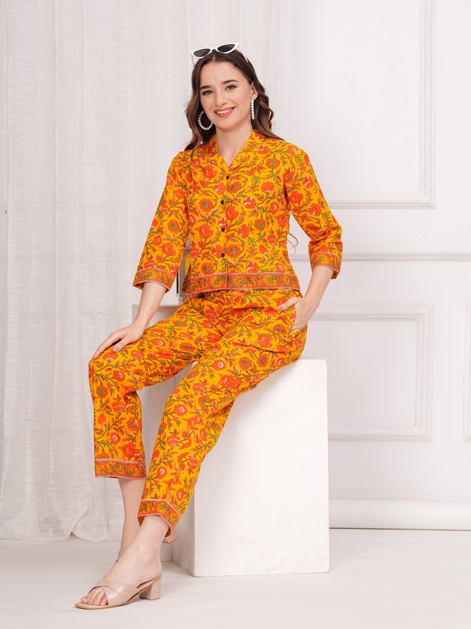 Maluka Women Cotton Floral Printed Co-Ord Set