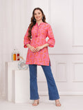 Pink Floral Printed Straight Kurta