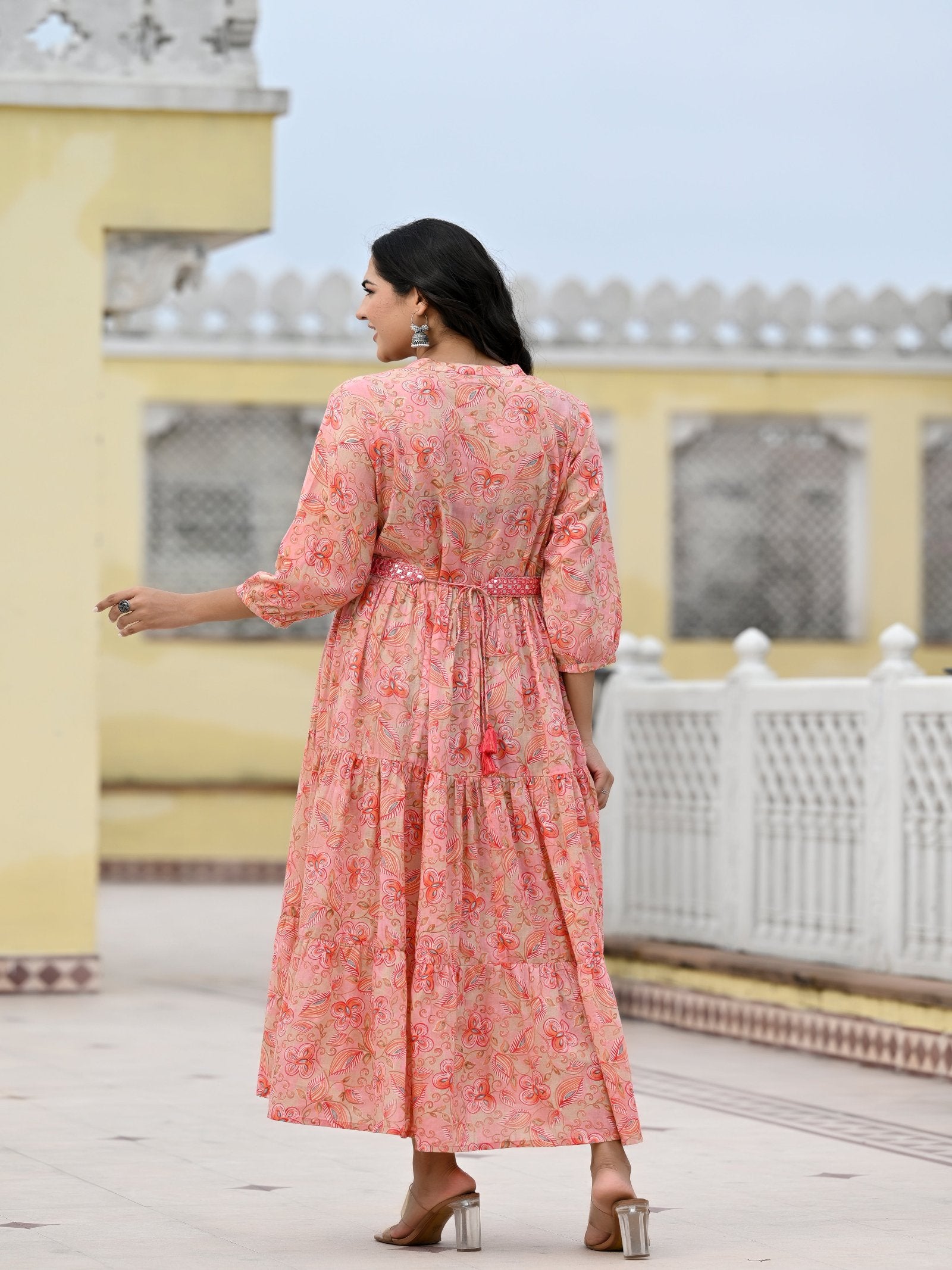 Maluka Women Cotton Foil Floral Printed Kurta