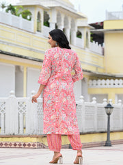 Maluka Women Capsule Foil Floral Printed Kurta Pant with Dupatta Set