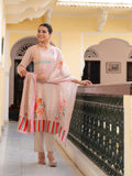 Maluka Women Orange Floral Placement Printed Ethnic Set