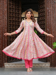 Maluka Women Modal Chanderi Foil Printed Gotta Patti & Sequins Work Kurta Set