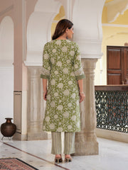 MALUKA WOMEN MODAL CHANDERI FLORAL PRINT KURTA PANT WITH DUPATTA SET