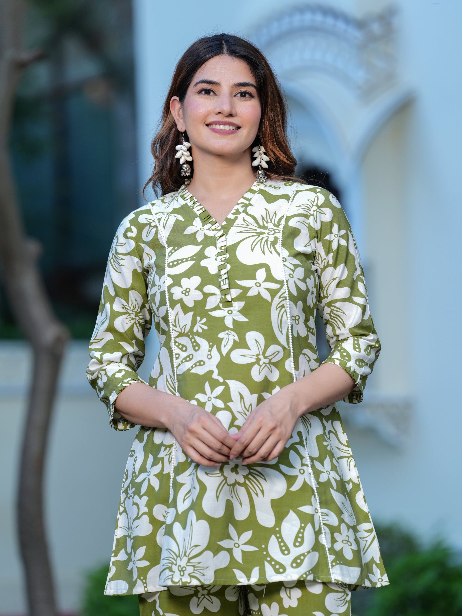 Maluka Women Modal Chanderi Floral Print Cor-Ord set