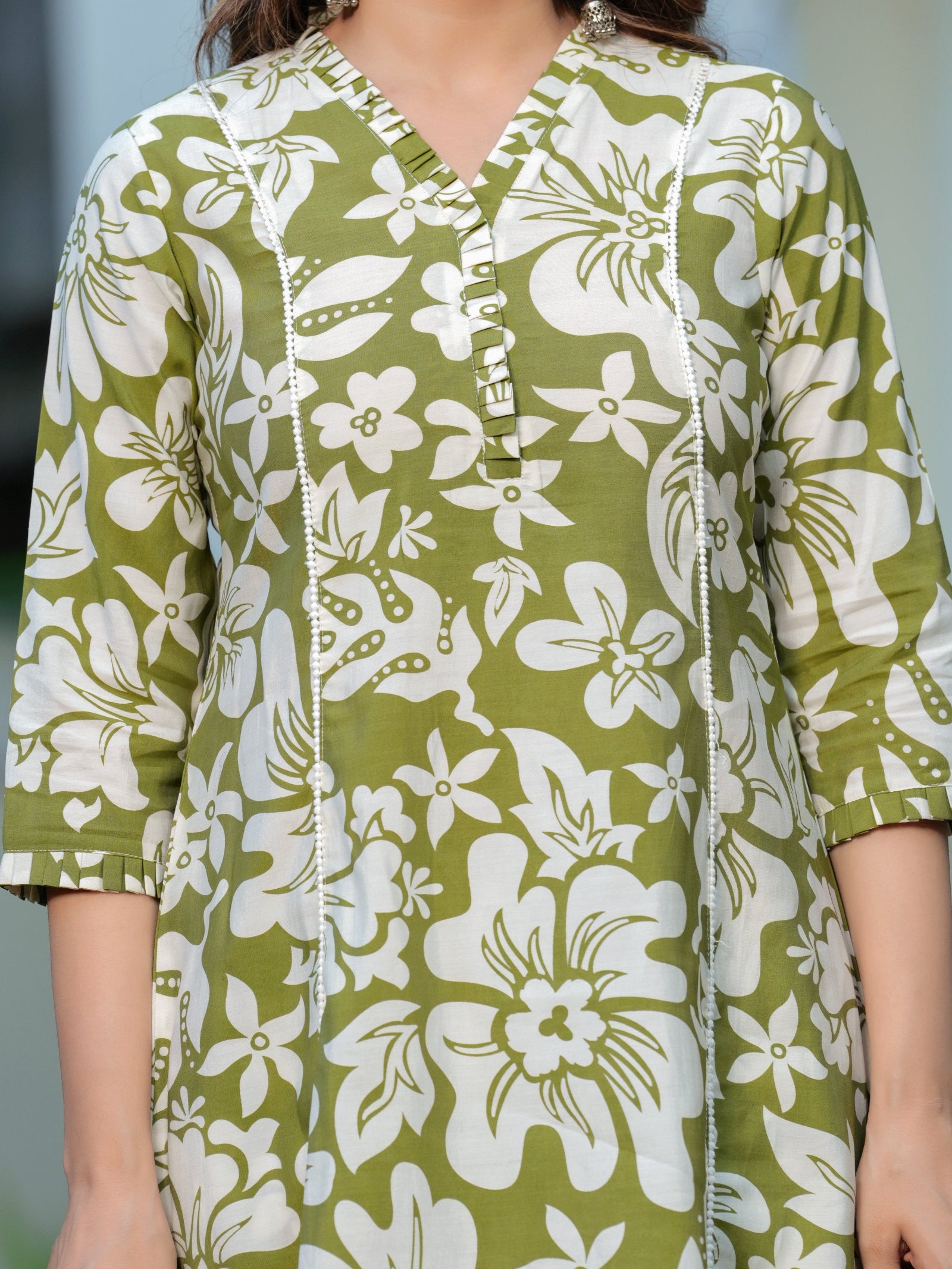 Maluka Women Modal Chanderi Floral Print Cor-Ord set