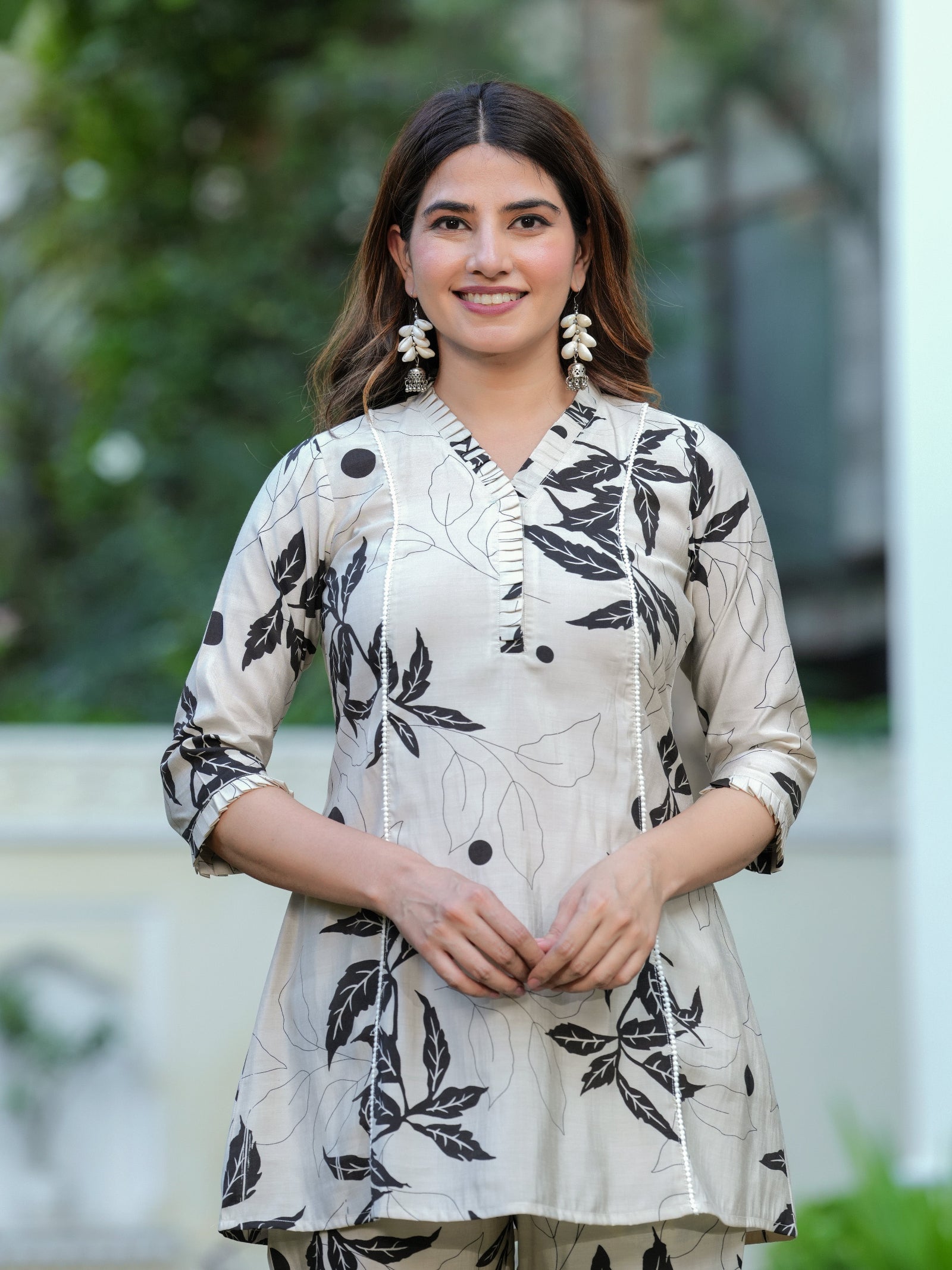 Maluka Women Modal Chanderi Floral Print Cor-Ord set