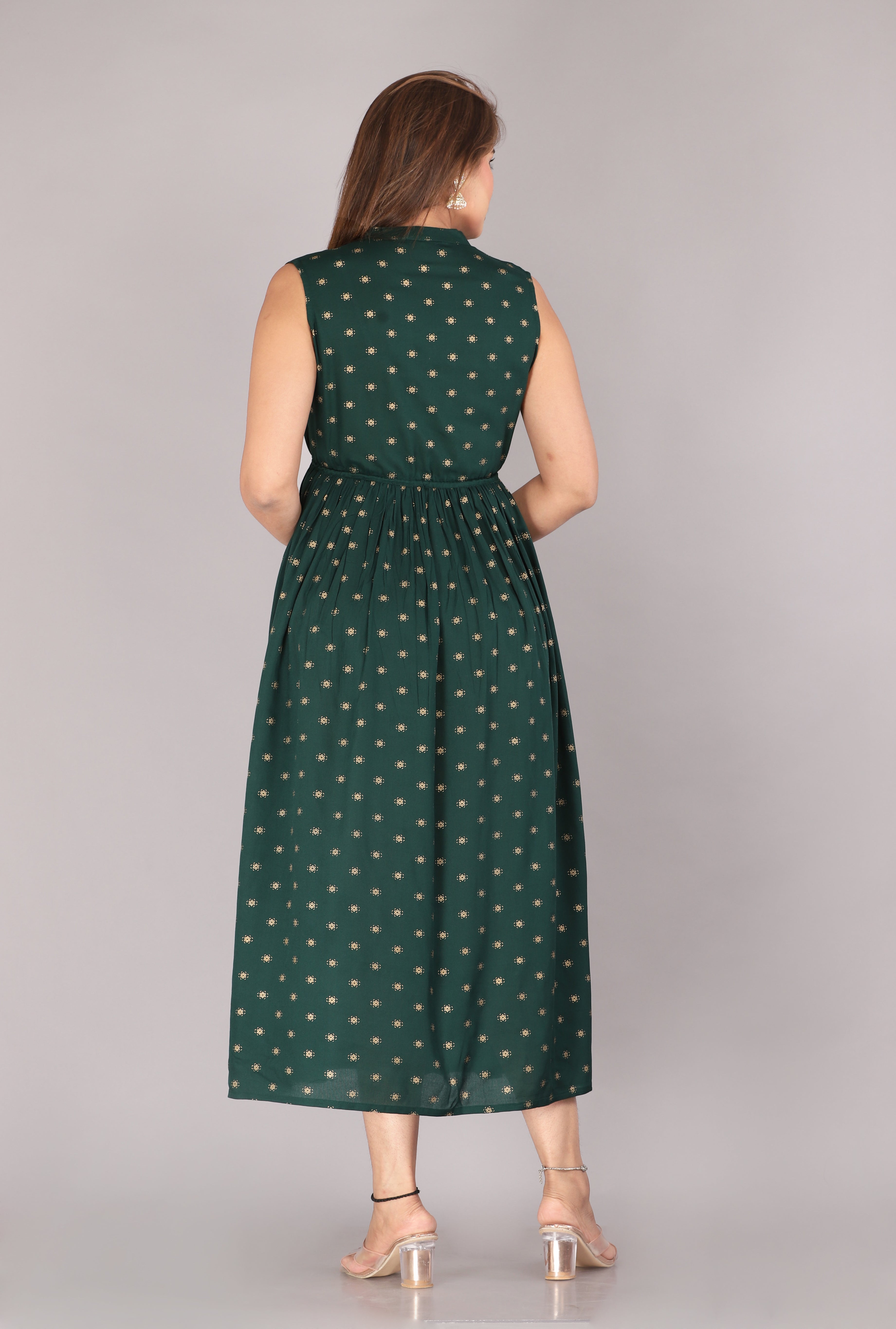 Maluka Women Rayon Printed Anarkali Kurta Gown