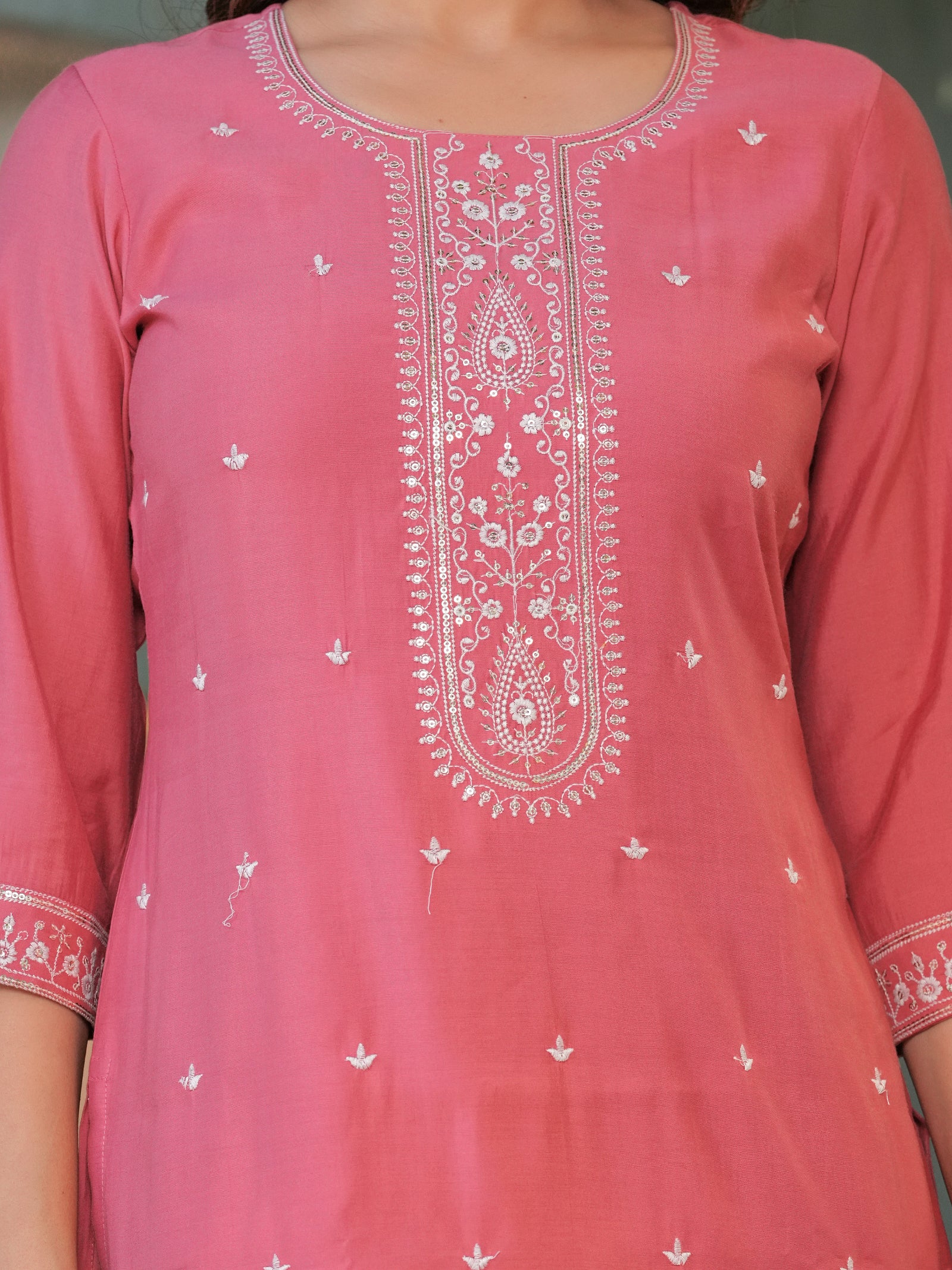 Maluka Women’s Mustard & Pink Roman Silk Kurta Set with Dupatta