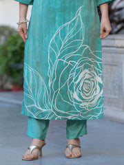 Maluka Women Shimmer Maslin Digital Printed Kurta Pant With Dupatta Set
