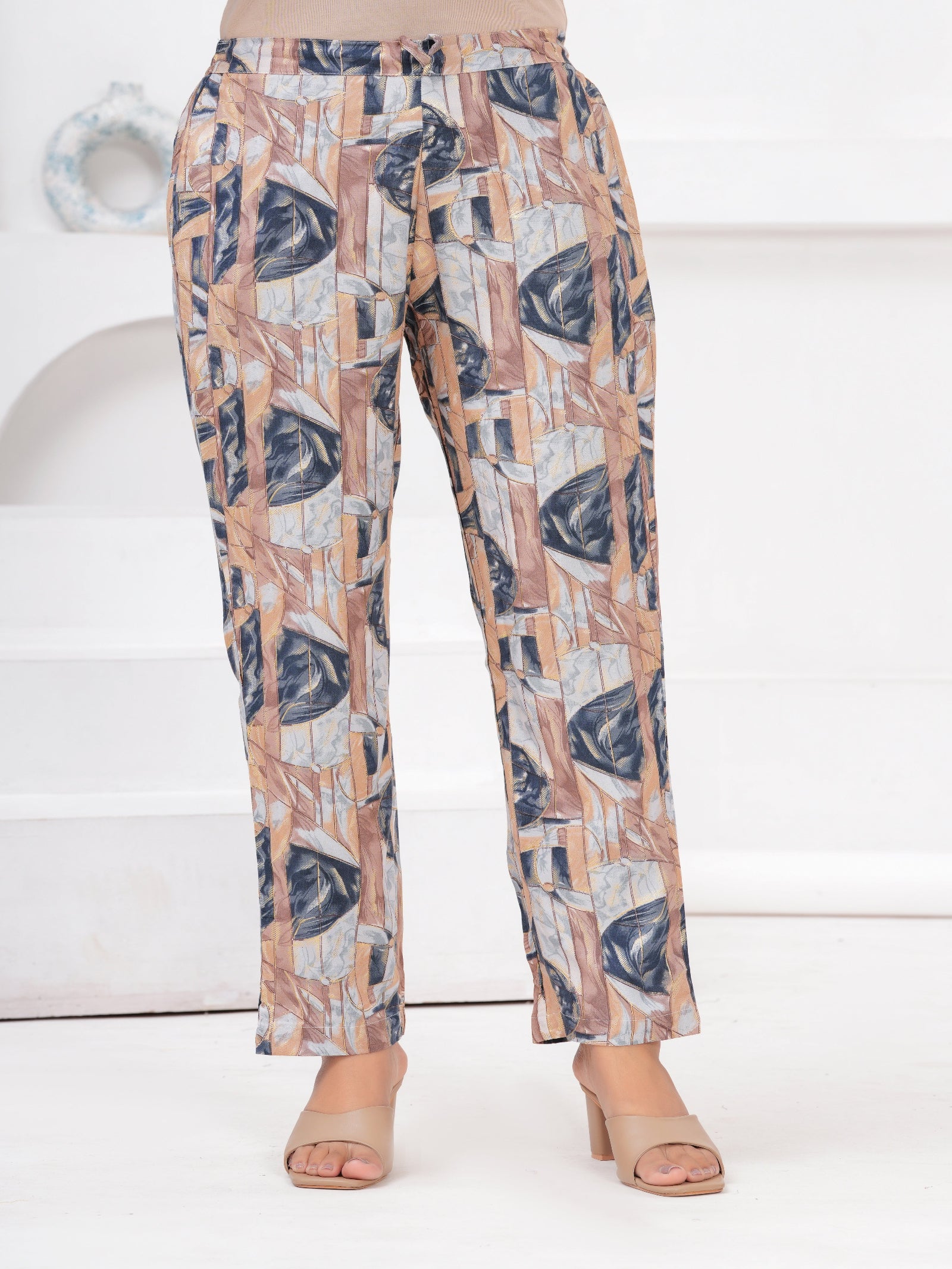 Maluka Women Blue Rayon Floral Printed Co-Ord Set