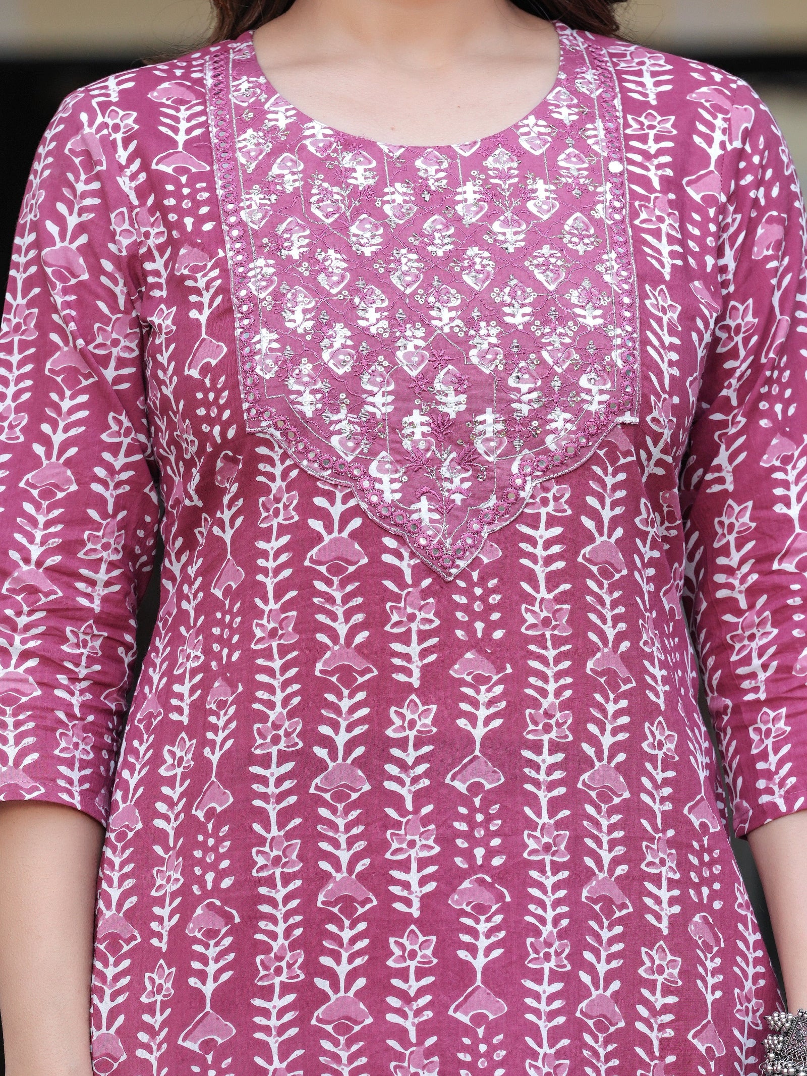 Maluka Women Cotton Emb. Printed Kurta Pant With Dupatta Set
