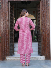 Maluka Women Cotton Emb. Printed Kurta Pant With Dupatta Set