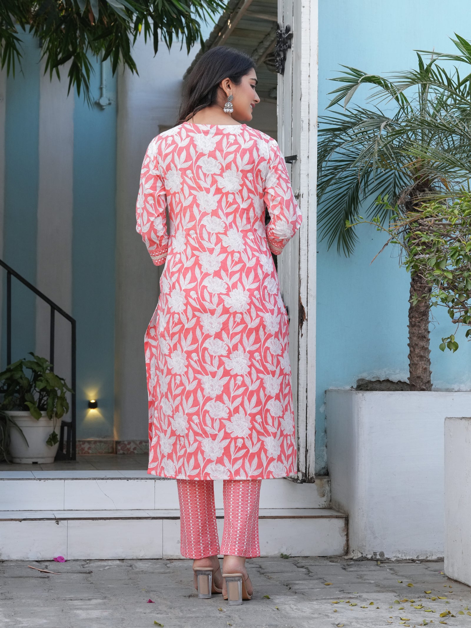Maluka Women’s Purple, Yellow, Grey & Pink Straight Kurta Set with Dupatta
