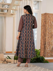 Maluka Women Cotton Printed Kurta Pant With Dupatta Set