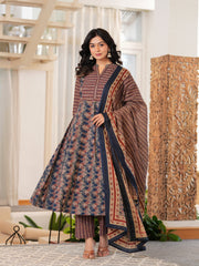 Maluka Women Cotton Printed Kurta Pant With Dupatta Set