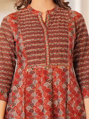 Maluka Women Cotton Floral Printed Kurta Pant With Dupatta Set