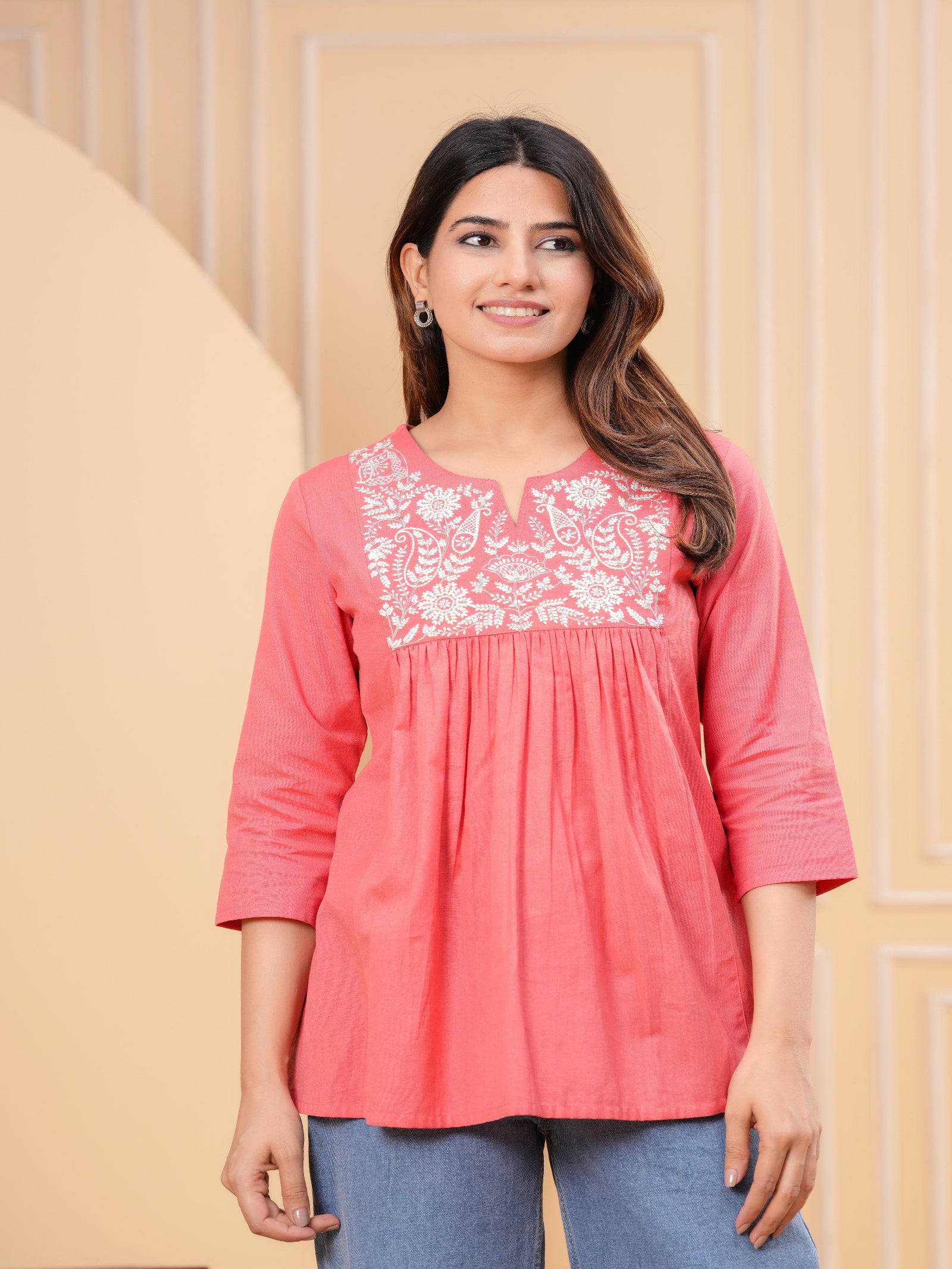 Maluka Women Pink Cotton Flex Top