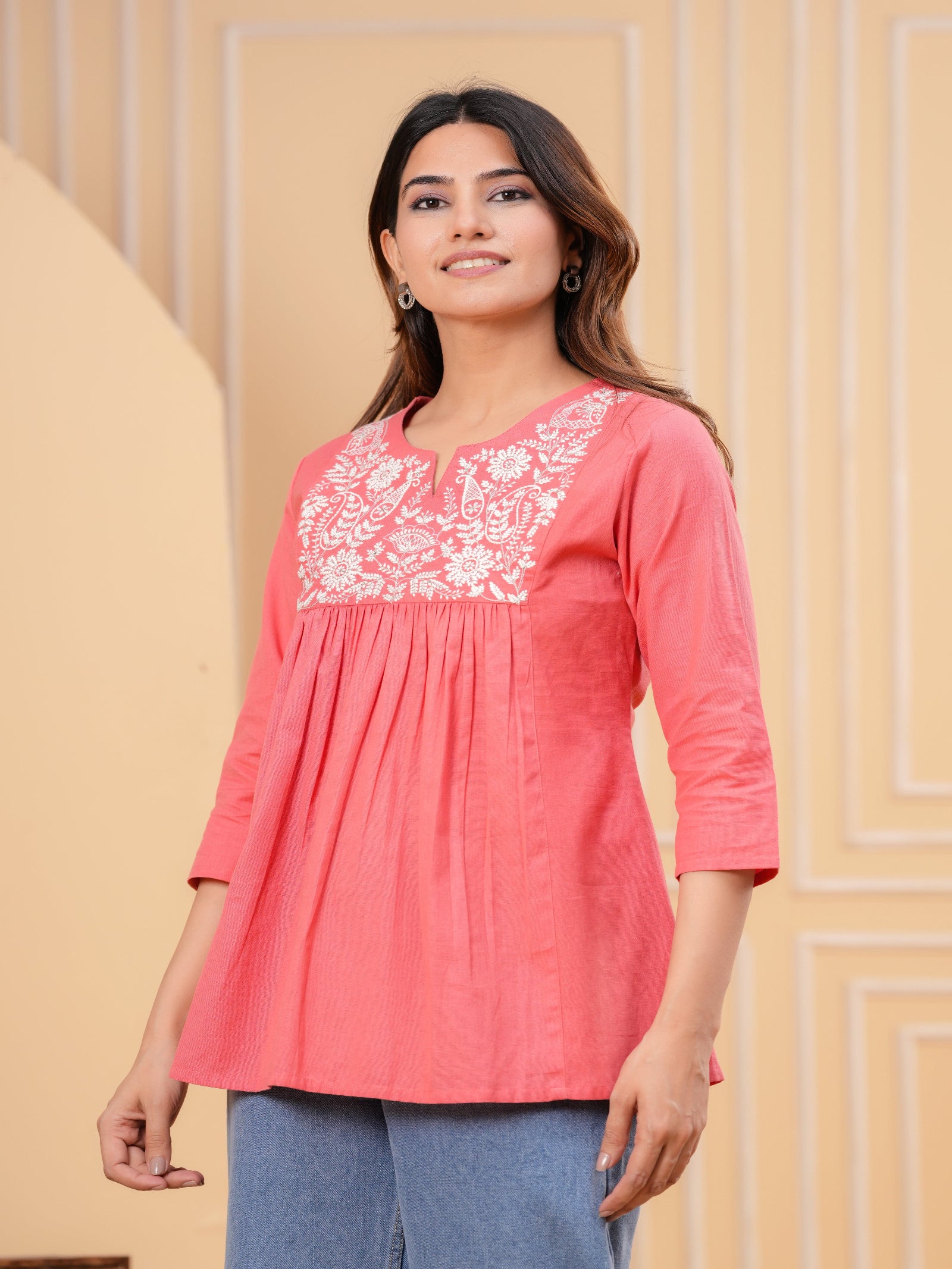 Maluka Women Pink Cotton Flex Top