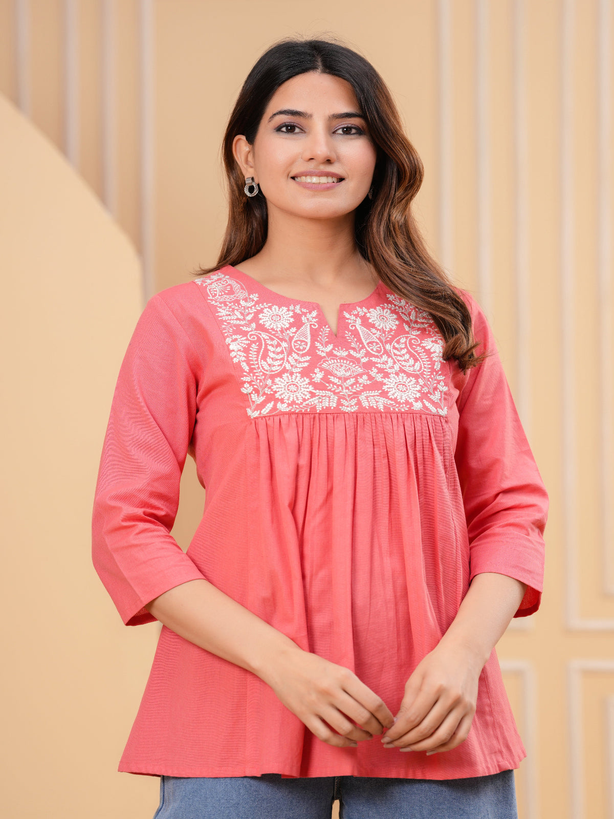 Maluka Women Pink Cotton Flex Top