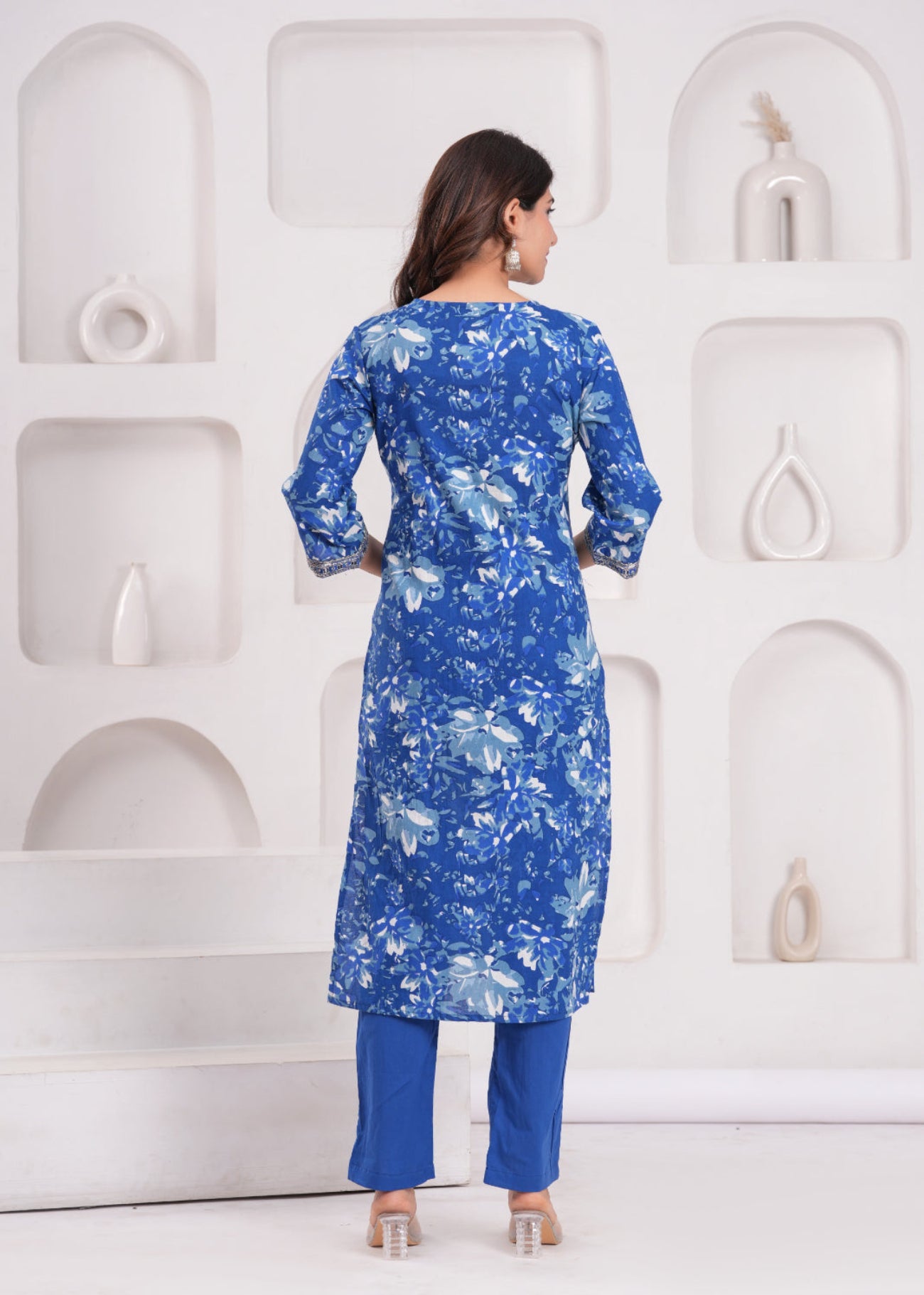 Maluka Women Cotton Printed Kurta Pant Set