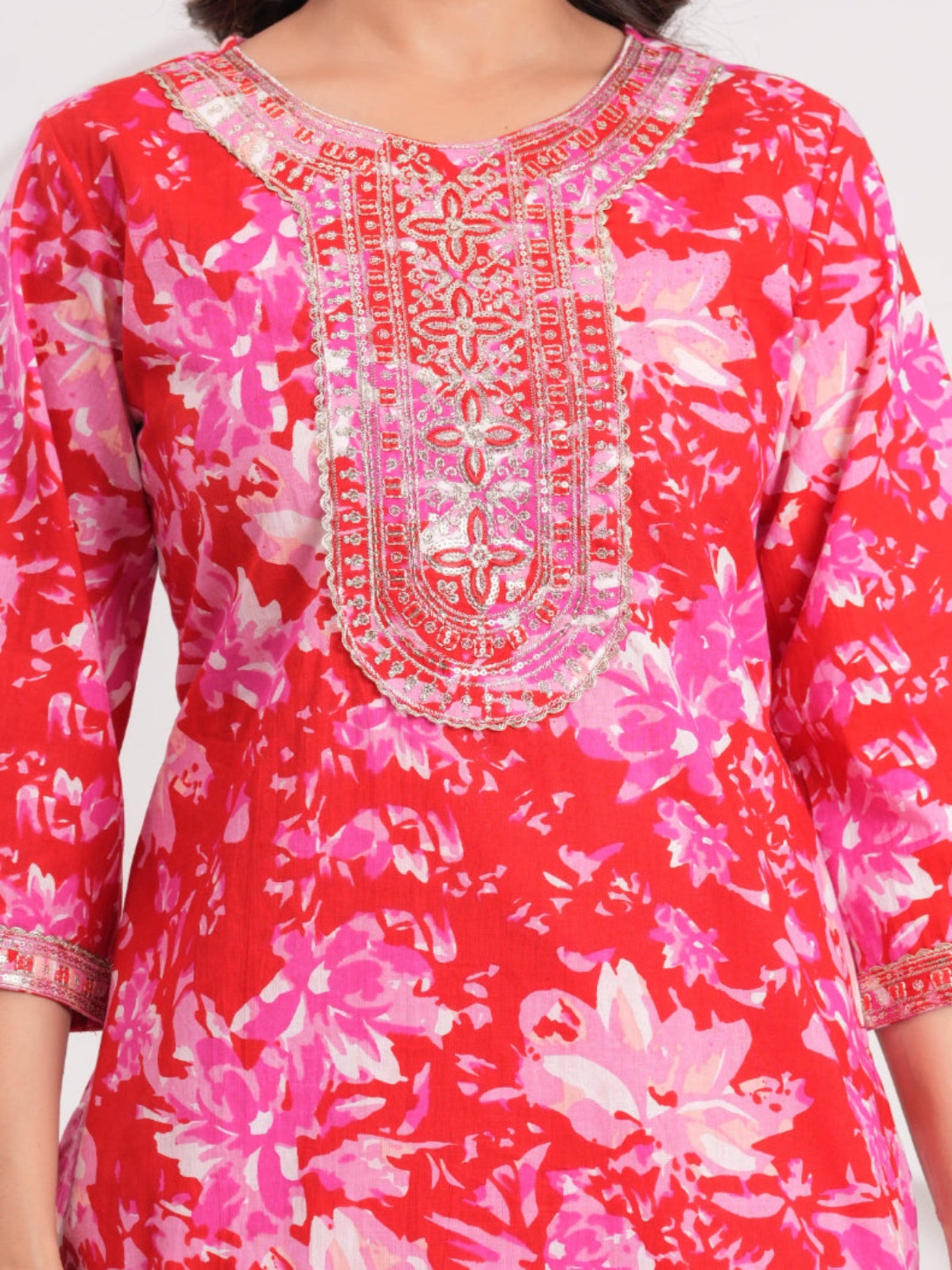 Maluka Women Cotton Printed Kurta Pant Set