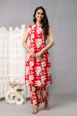 Maluka Women Cotton Floral Printed Kurta Pant Set