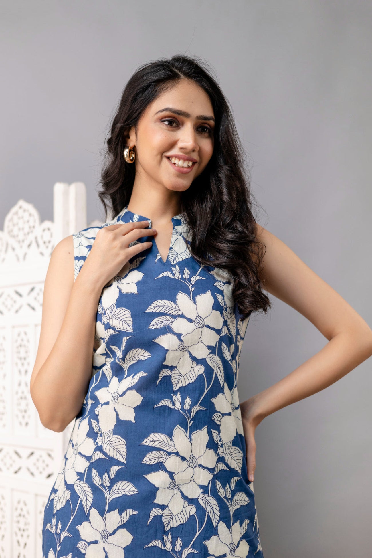 Maluka Women Cotton Floral Printed Kurta Pant Set