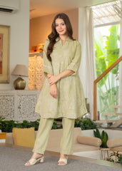 Maluka Women Cotton Emb. Kurta Pant Set