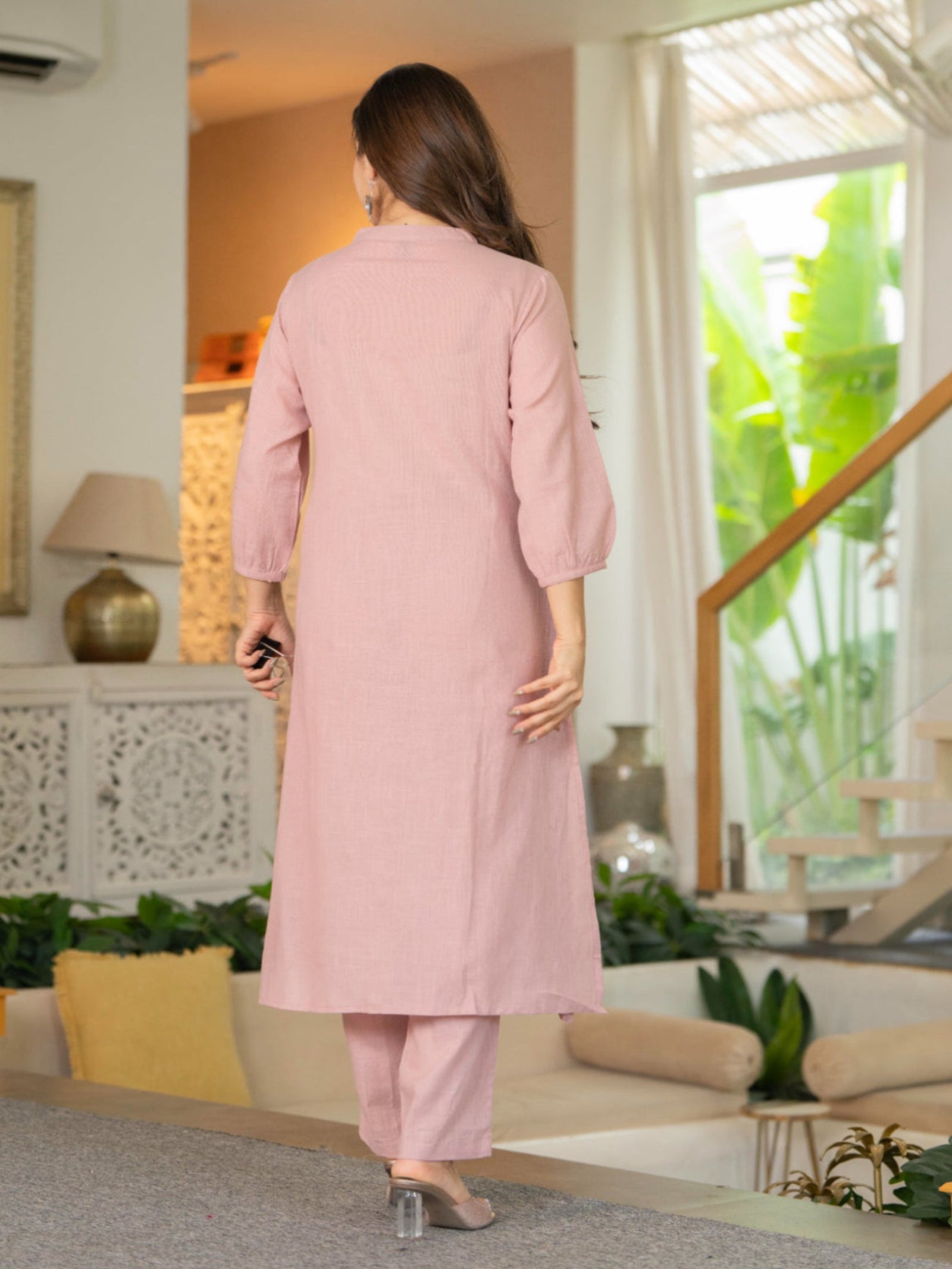 Maluka Women Cotton Emb. Kurta Pant Set