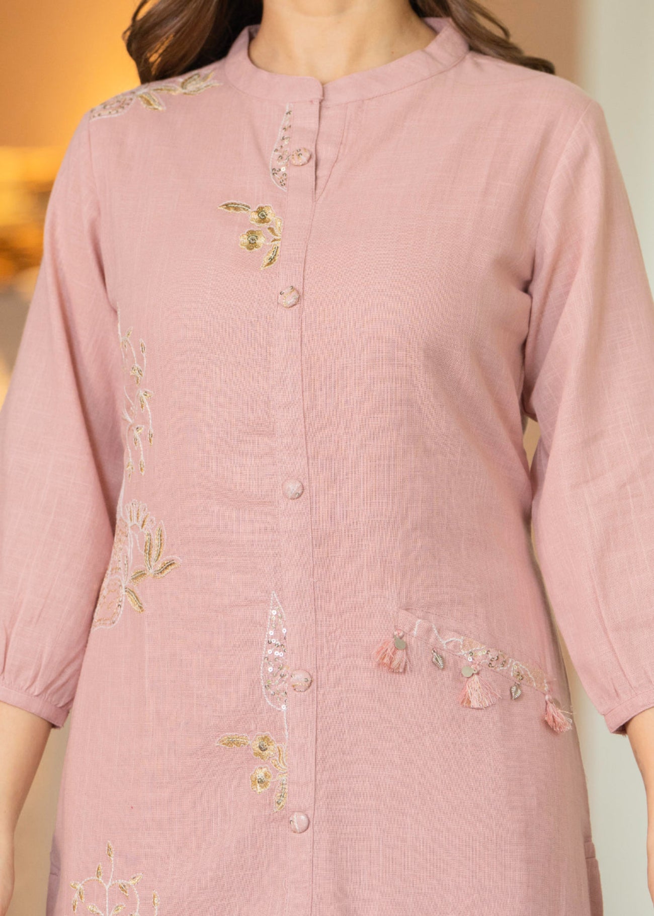Maluka Women Cotton Emb. Kurta Pant Set
