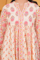 Maluka Women Cotton Pink Floral Printed Top