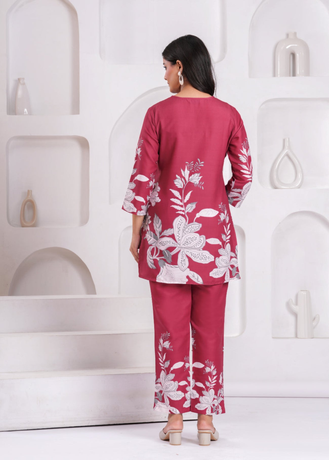Maluka Women Cotton Printed Top Pant Co-ord Set